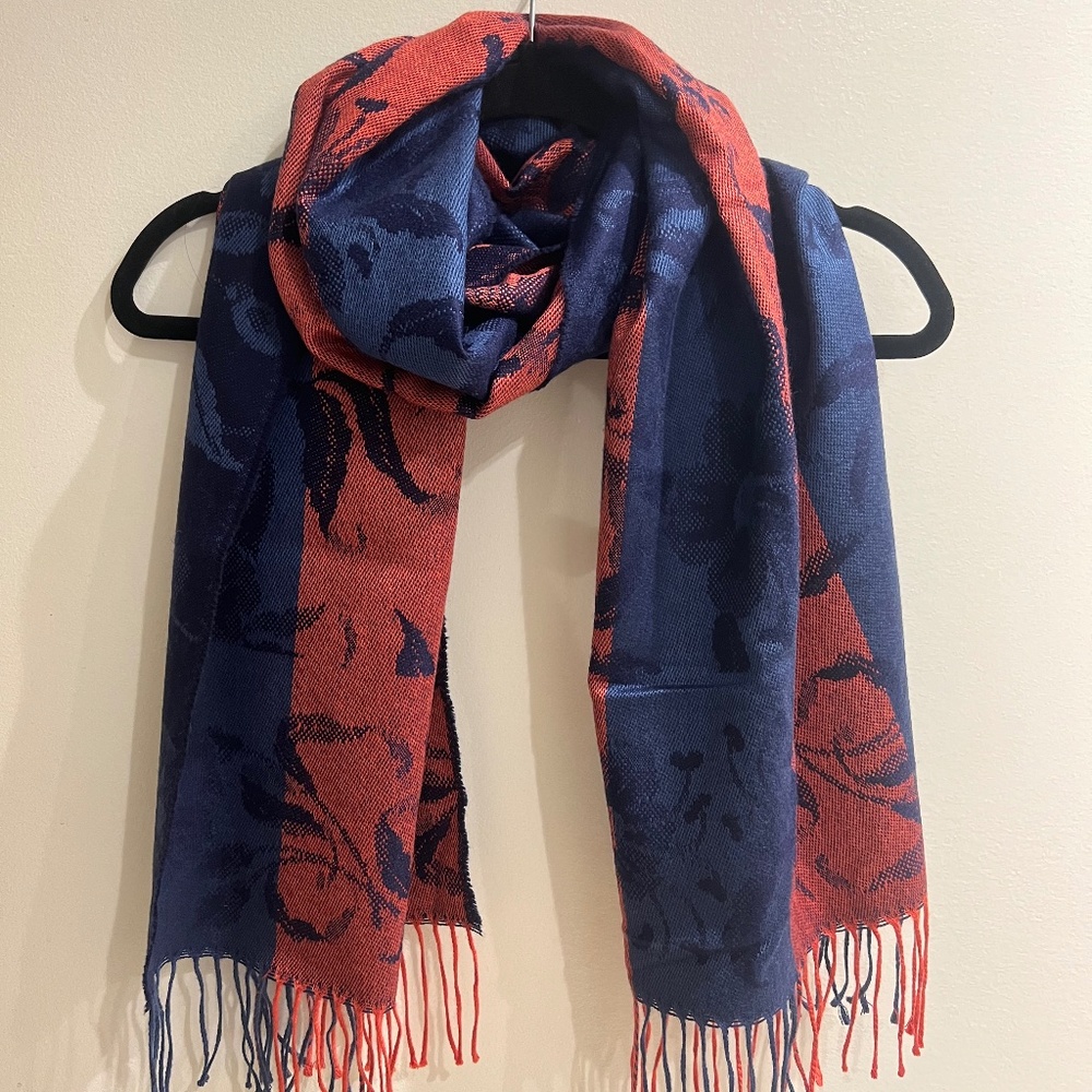 Pashmina, double-sided floral print